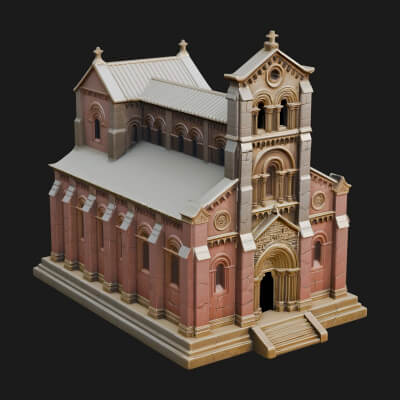 Gothic Church Model Design 4 3D Print Model