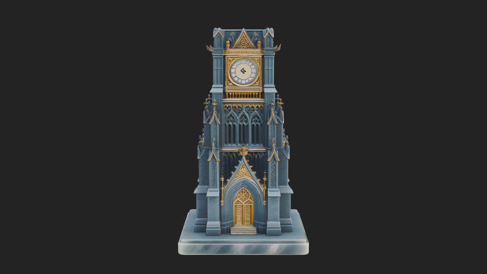 Gothic Clock Tower Design 1 3D Print Model 3D Model