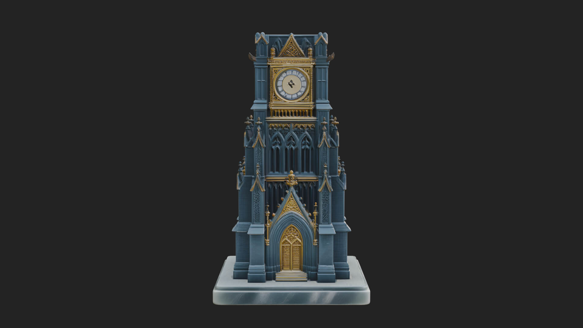 Gothic Clock Tower Design 1 3D Print Model 3D Model