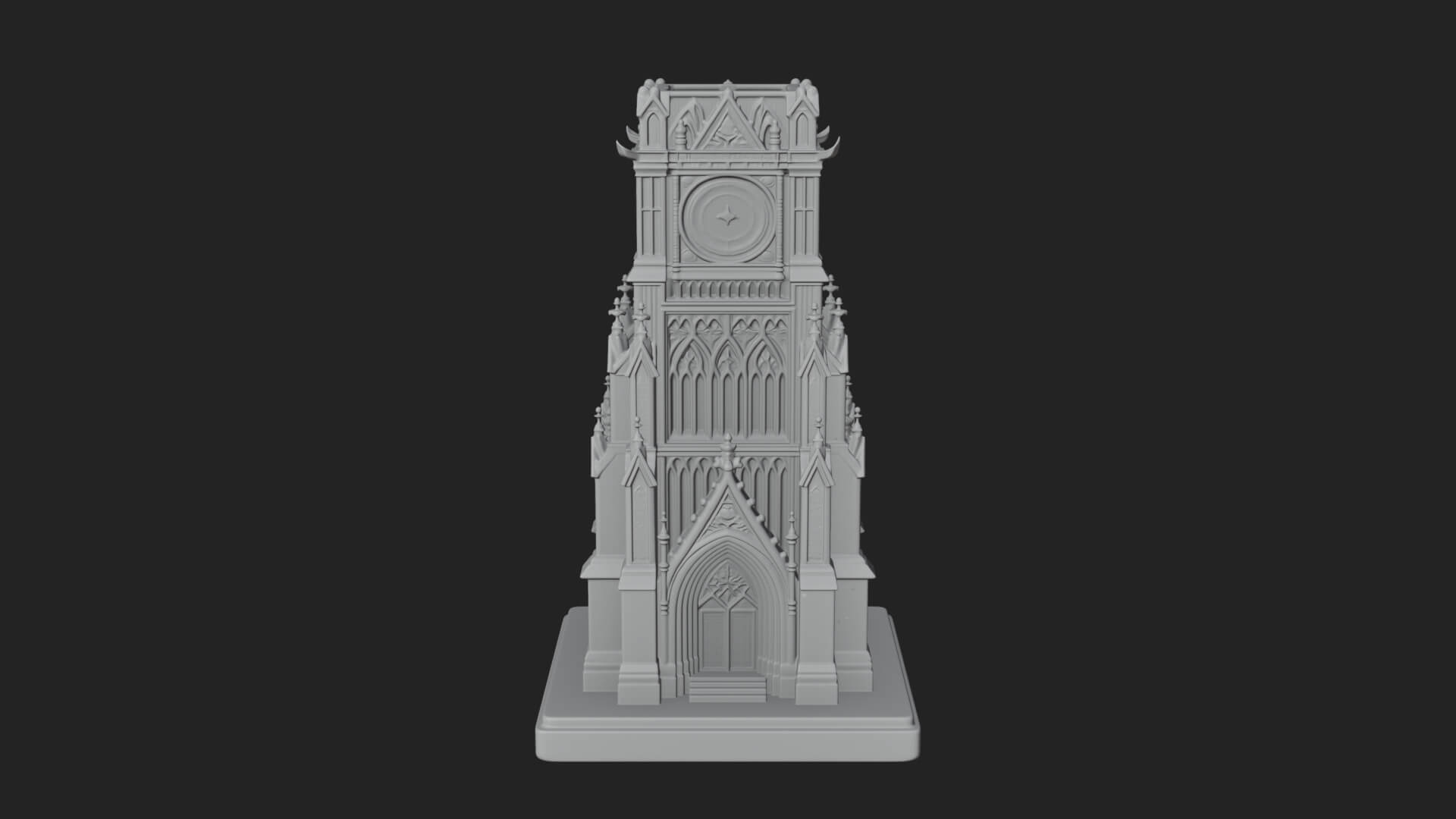 Gothic Clock Tower Design 1 3D Print Model 3D Model