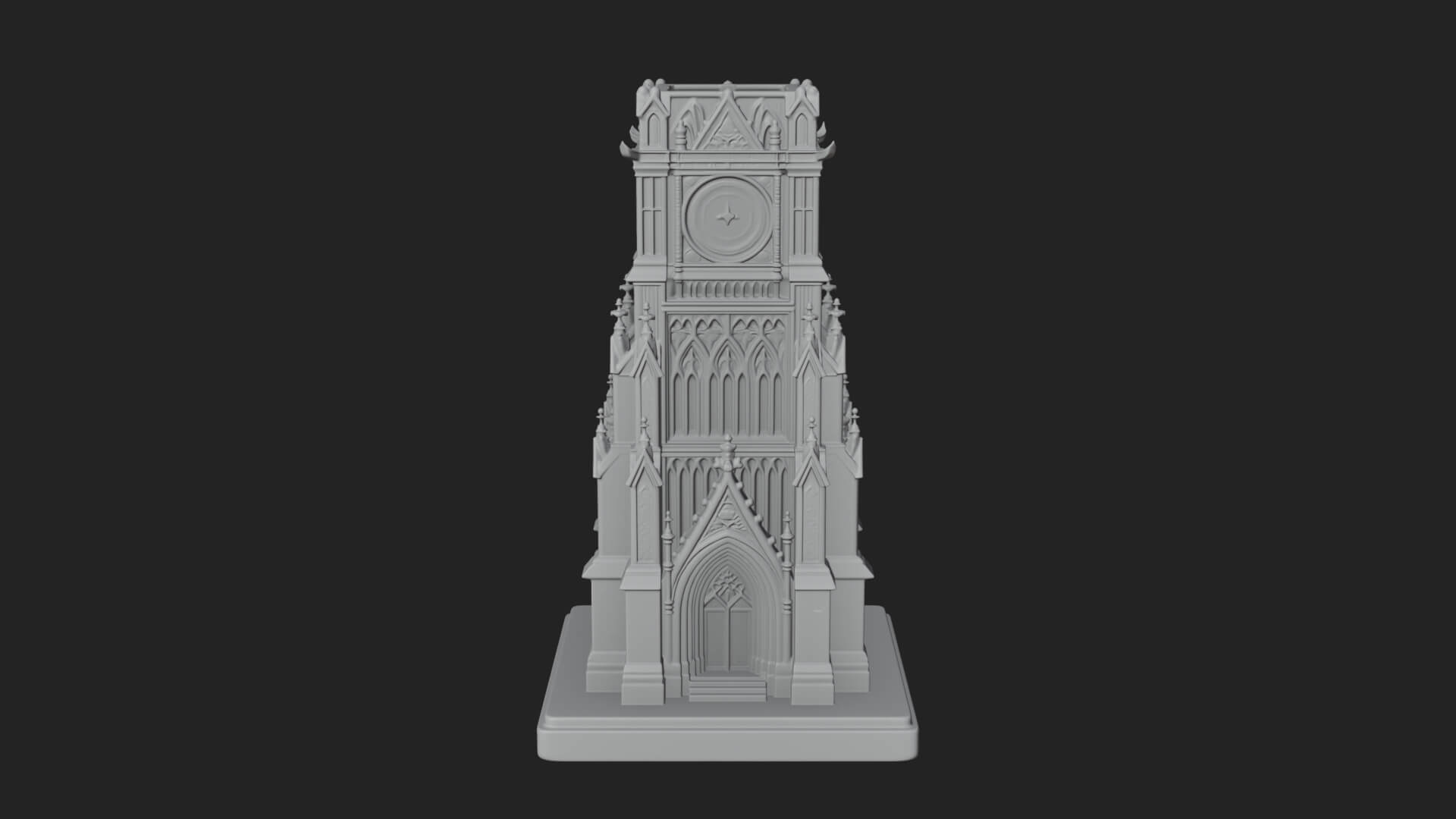 Gothic Clock Tower Design 1 3D Print Model 3D Model