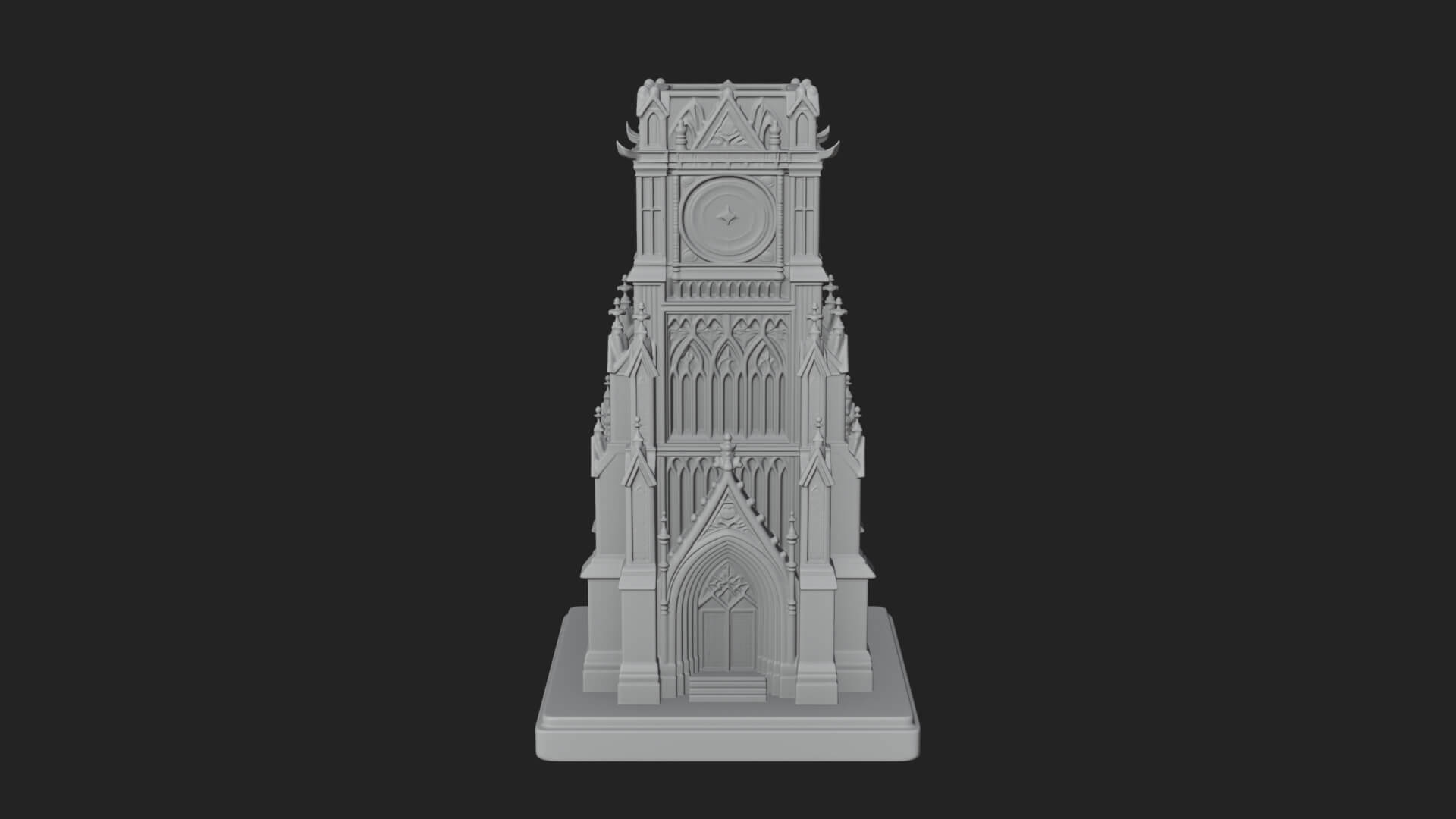 Gothic Clock Tower Design 1 3D Print Model 3D Model