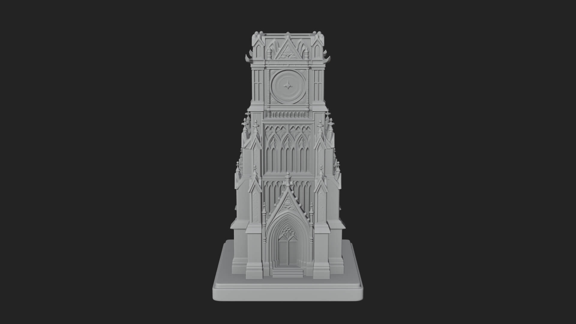Gothic Clock Tower Design 1 3D Print Model 3D Model