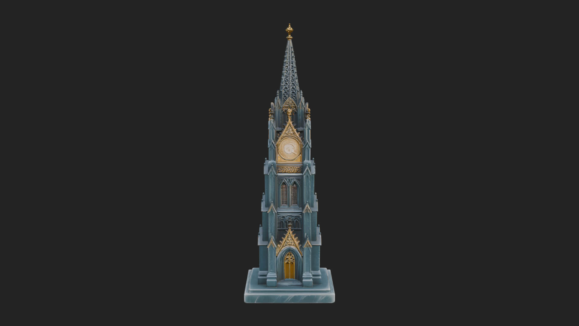 Gothic Clock Tower Design 2 3D Print Model 3D Model