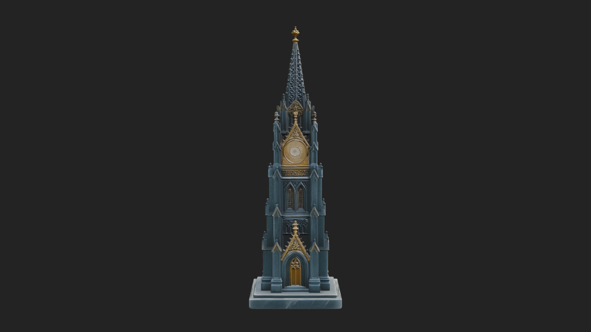 Gothic Clock Tower Design 2 3D Print Model 3D Model