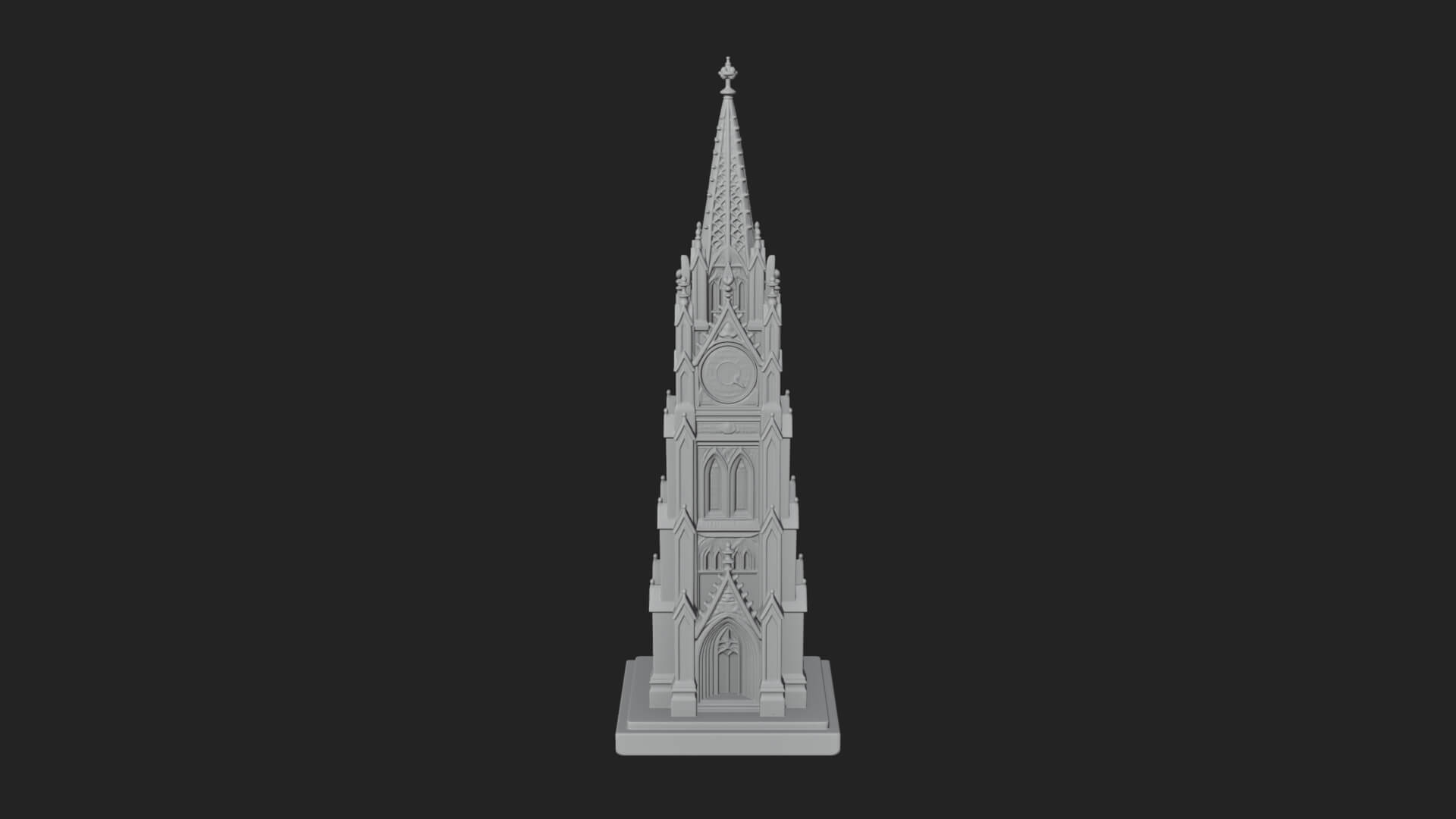 Gothic Clock Tower Design 2 3D Print Model 3D Model