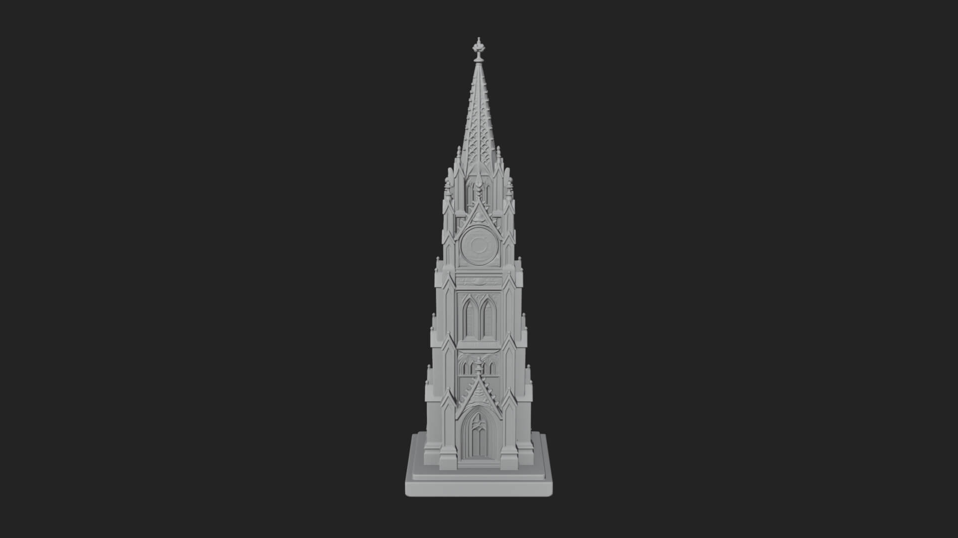 Gothic Clock Tower Design 2 3D Print Model 3D Model