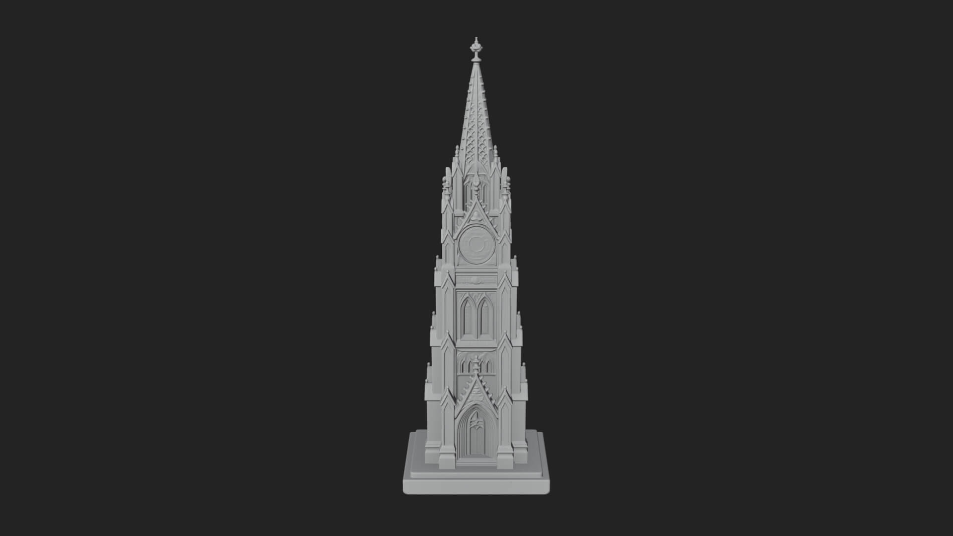 Gothic Clock Tower Design 2 3D Print Model 3D Model