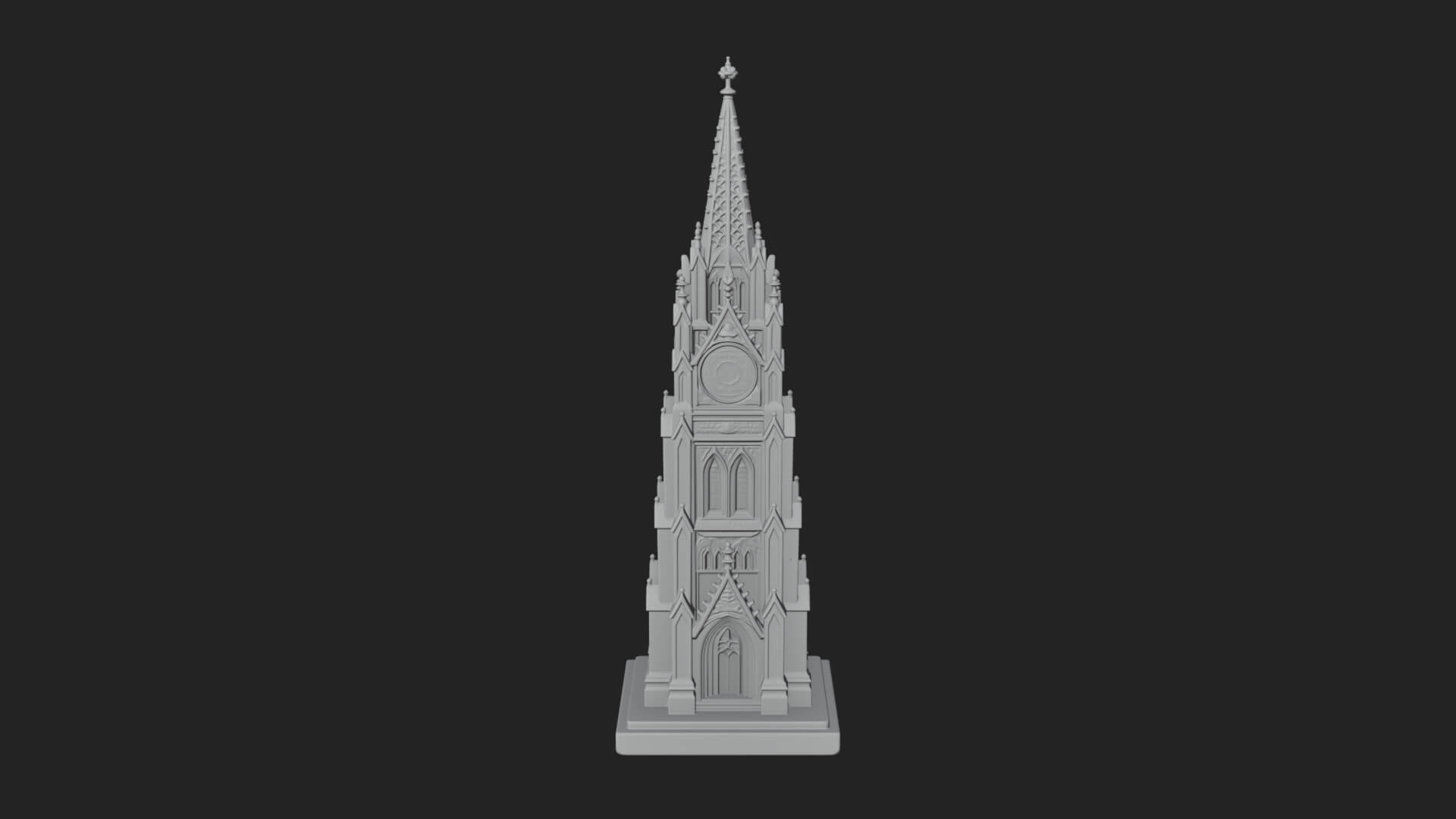 Gothic Clock Tower Design 2 3D Print Model 3D Model