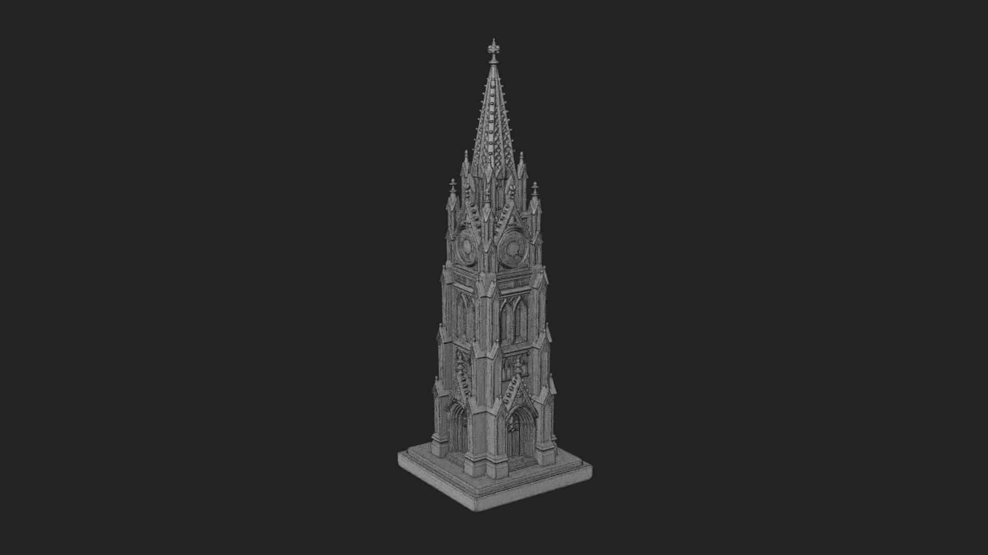 Gothic Clock Tower Design 2 3D Print Model 3D Model