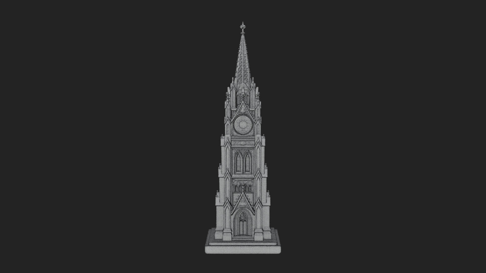 Gothic Clock Tower Design 2 3D Print Model 3D Model