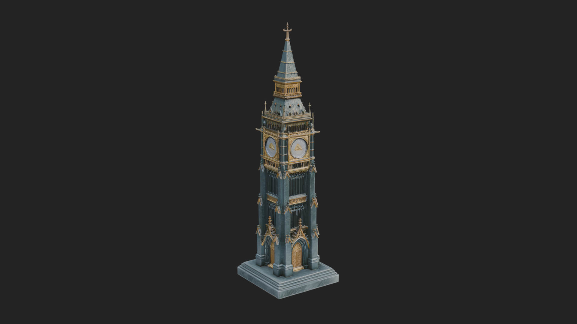 Gothic Clock Tower Design 3 3D Print Model 3D Model