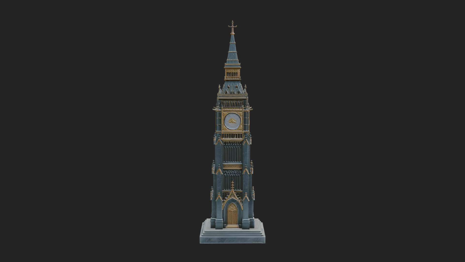 Gothic Clock Tower Design 3 3D Print Model 3D Model
