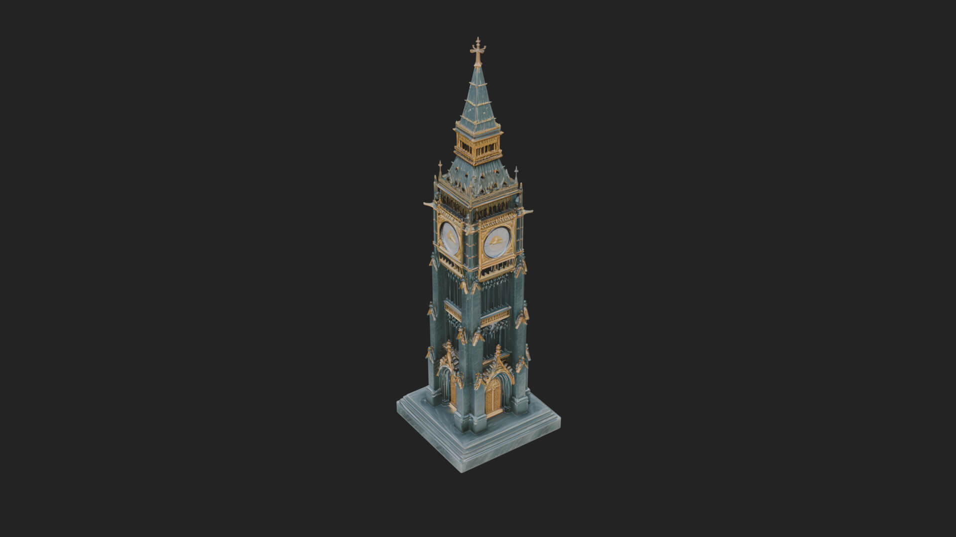 Gothic Clock Tower Design 3 3D Print Model 3D Model