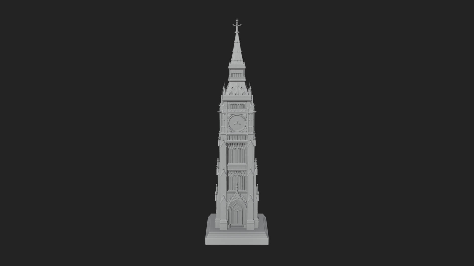 Gothic Clock Tower Design 3 3D Print Model 3D Model