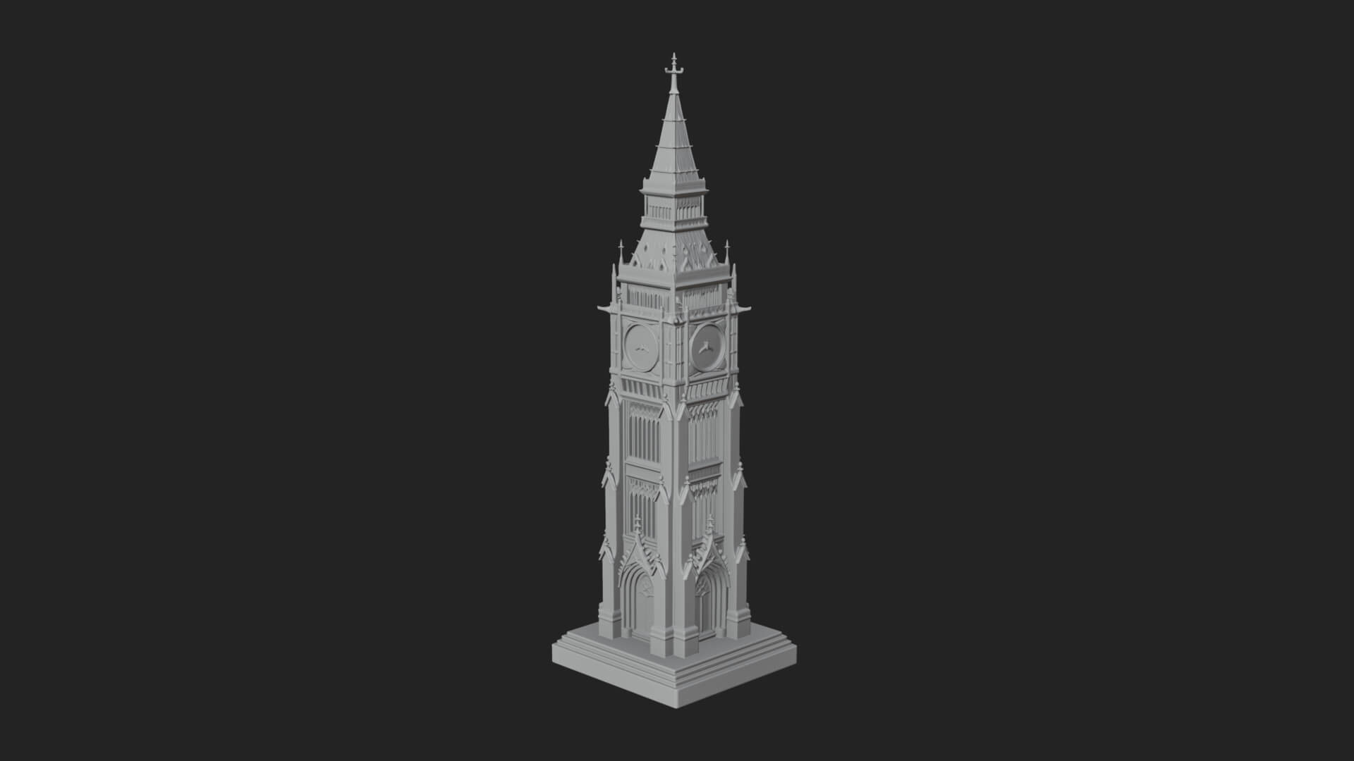 Gothic Clock Tower Design 3 3D Print Model 3D Model
