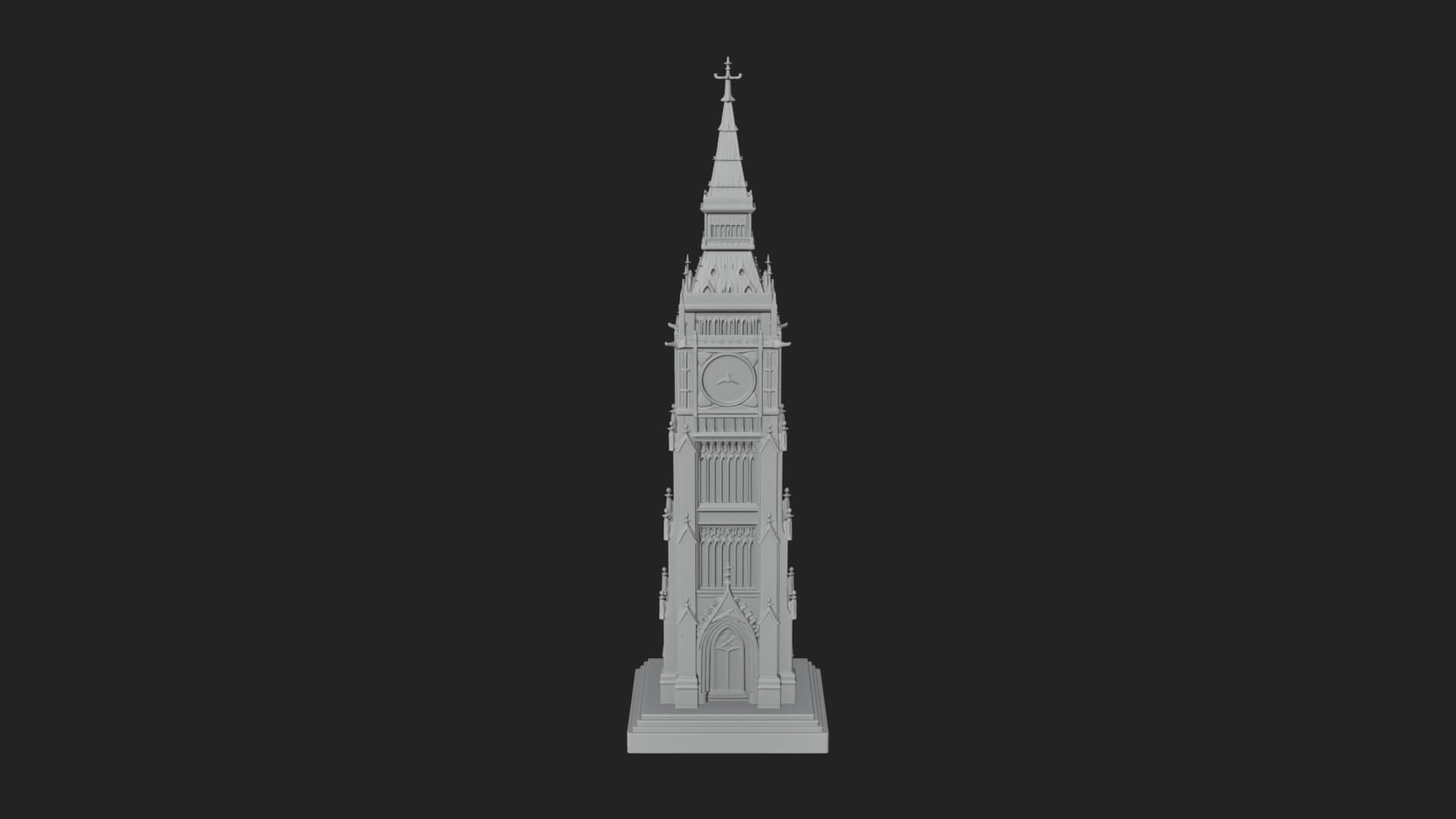 Gothic Clock Tower Design 3 3D Print Model 3D Model