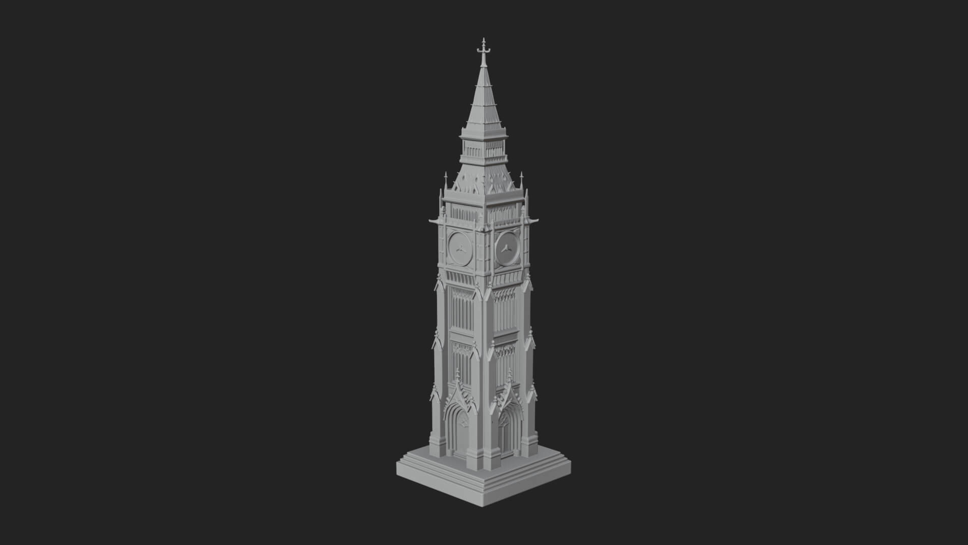 Gothic Clock Tower Design 3 3D Print Model 3D Model