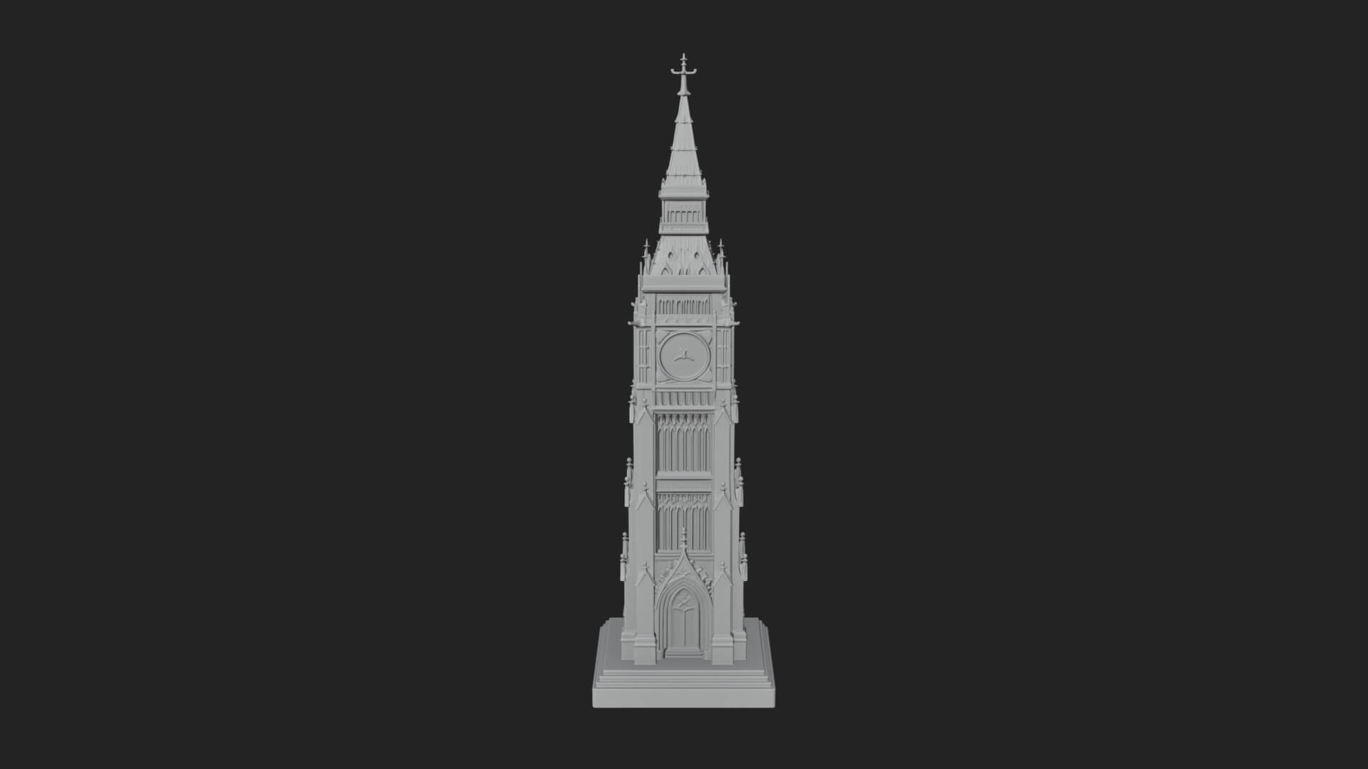 Gothic Clock Tower Design 3 3D Print Model 3D Model