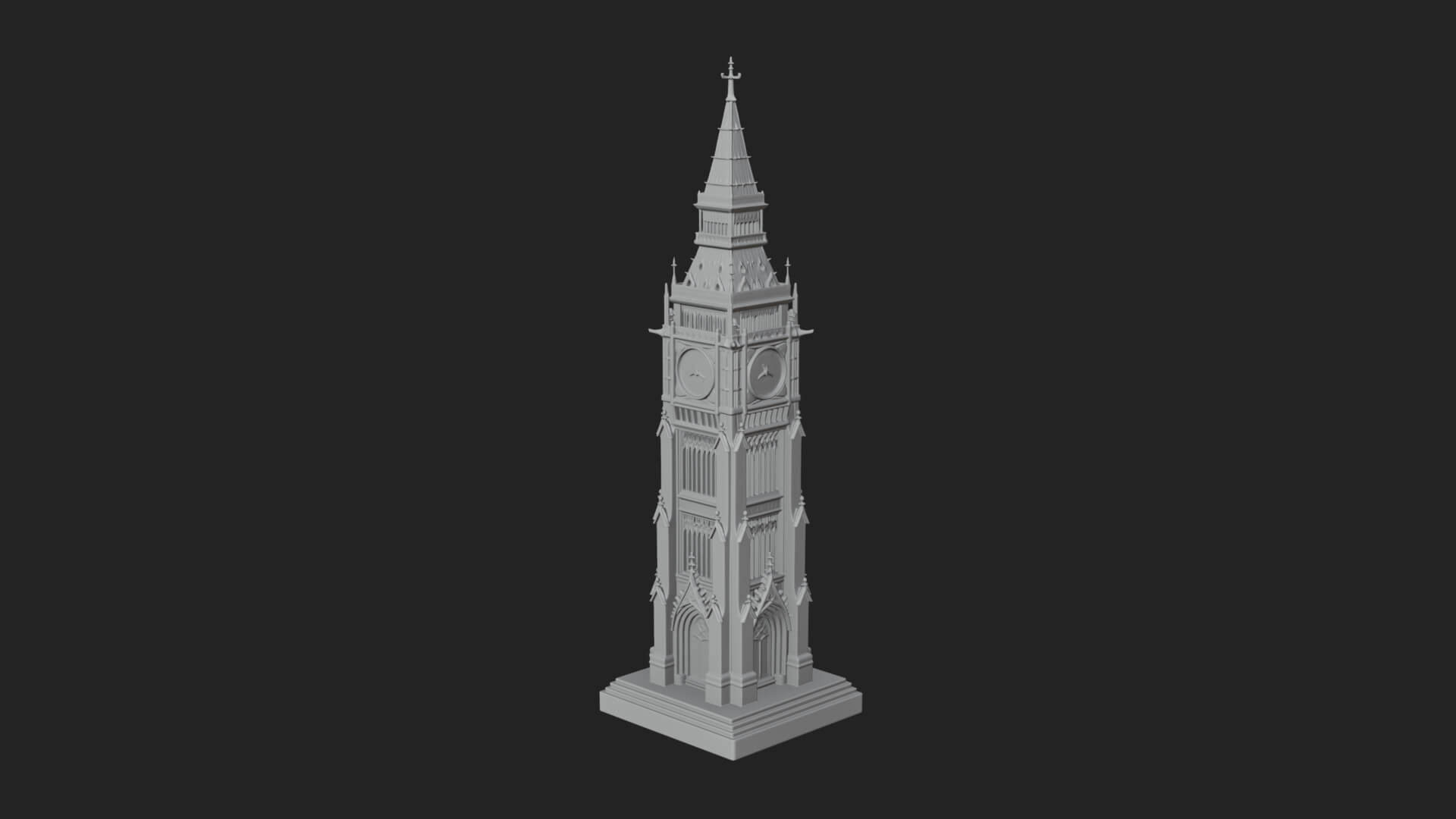 Gothic Clock Tower Design 3 3D Print Model 3D Model