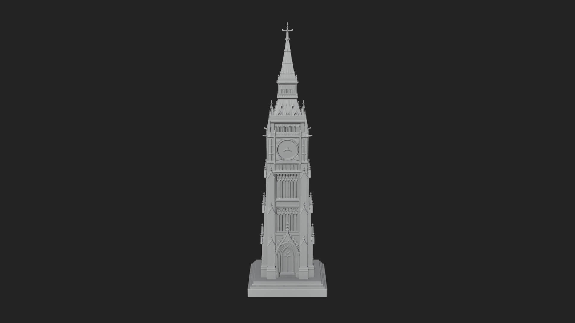Gothic Clock Tower Design 3 3D Print Model 3D Model
