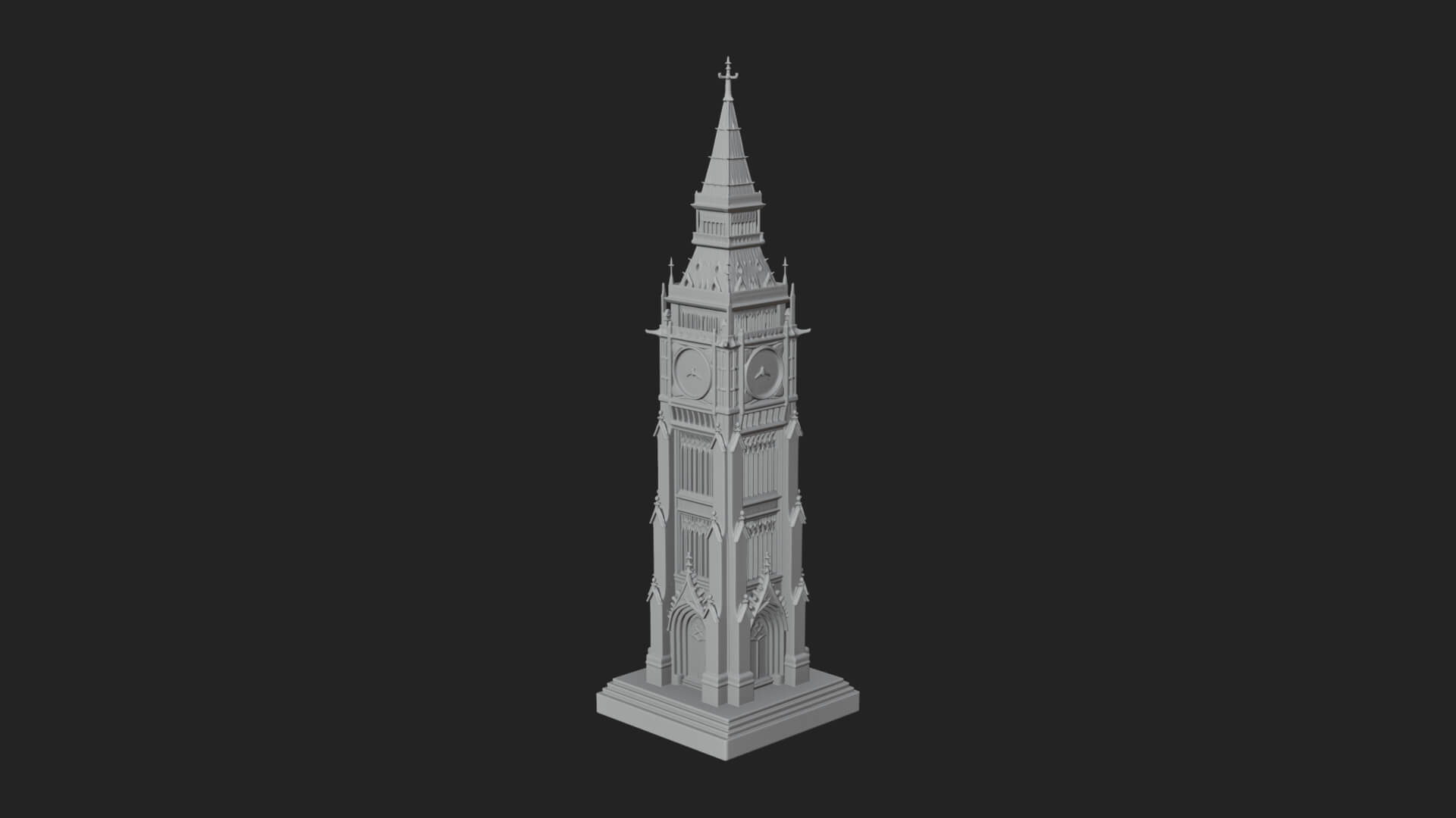 Gothic Clock Tower Design 3 3D Print Model 3D Model