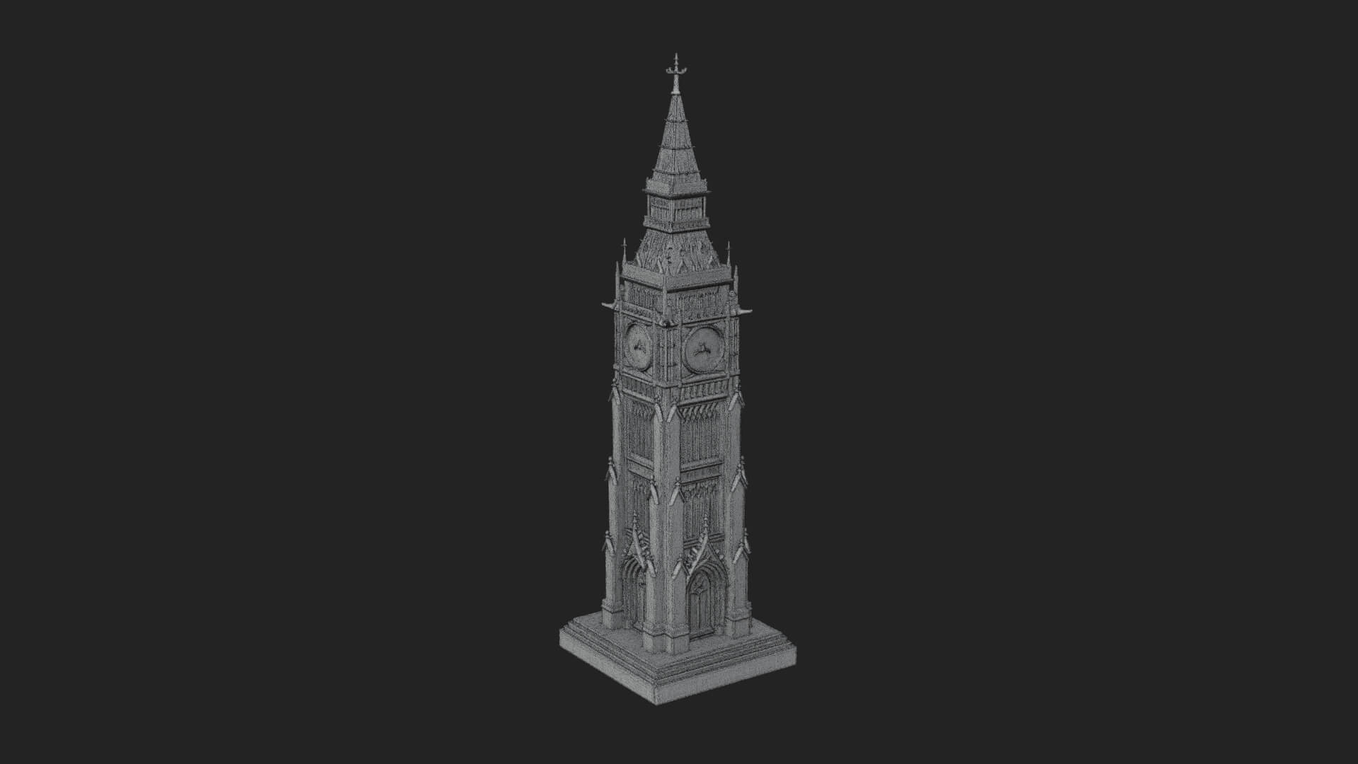 Gothic Clock Tower Design 3 3D Print Model 3D Model