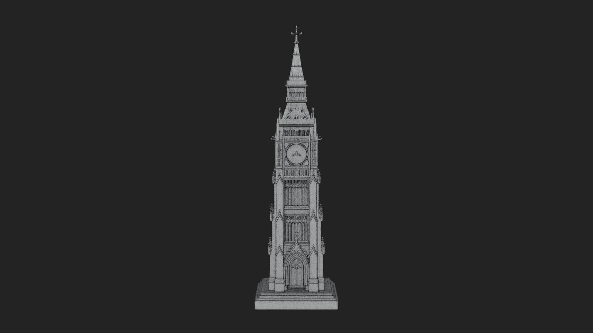 Gothic Clock Tower Design 3 3D Print Model 3D Model