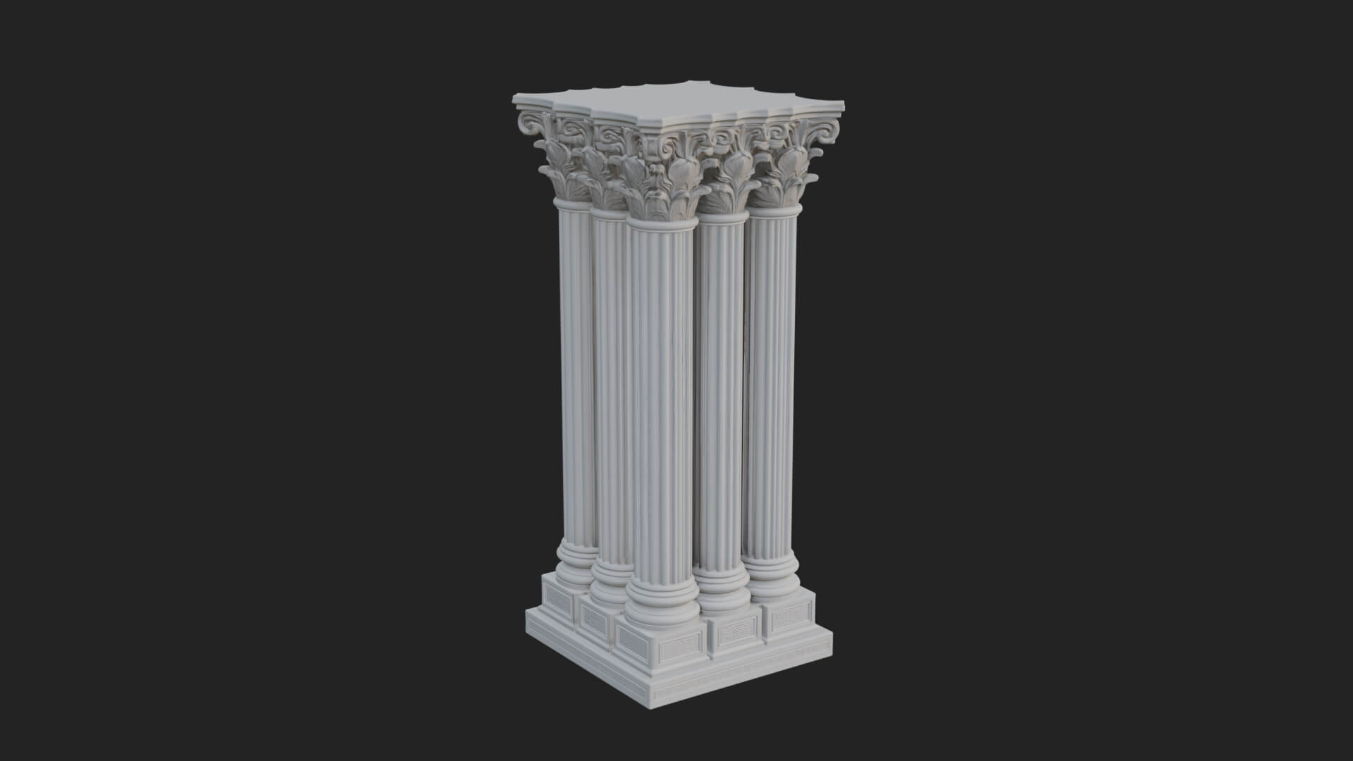 Gothic Cluster Column Design 4 3D Print Model 3D Model