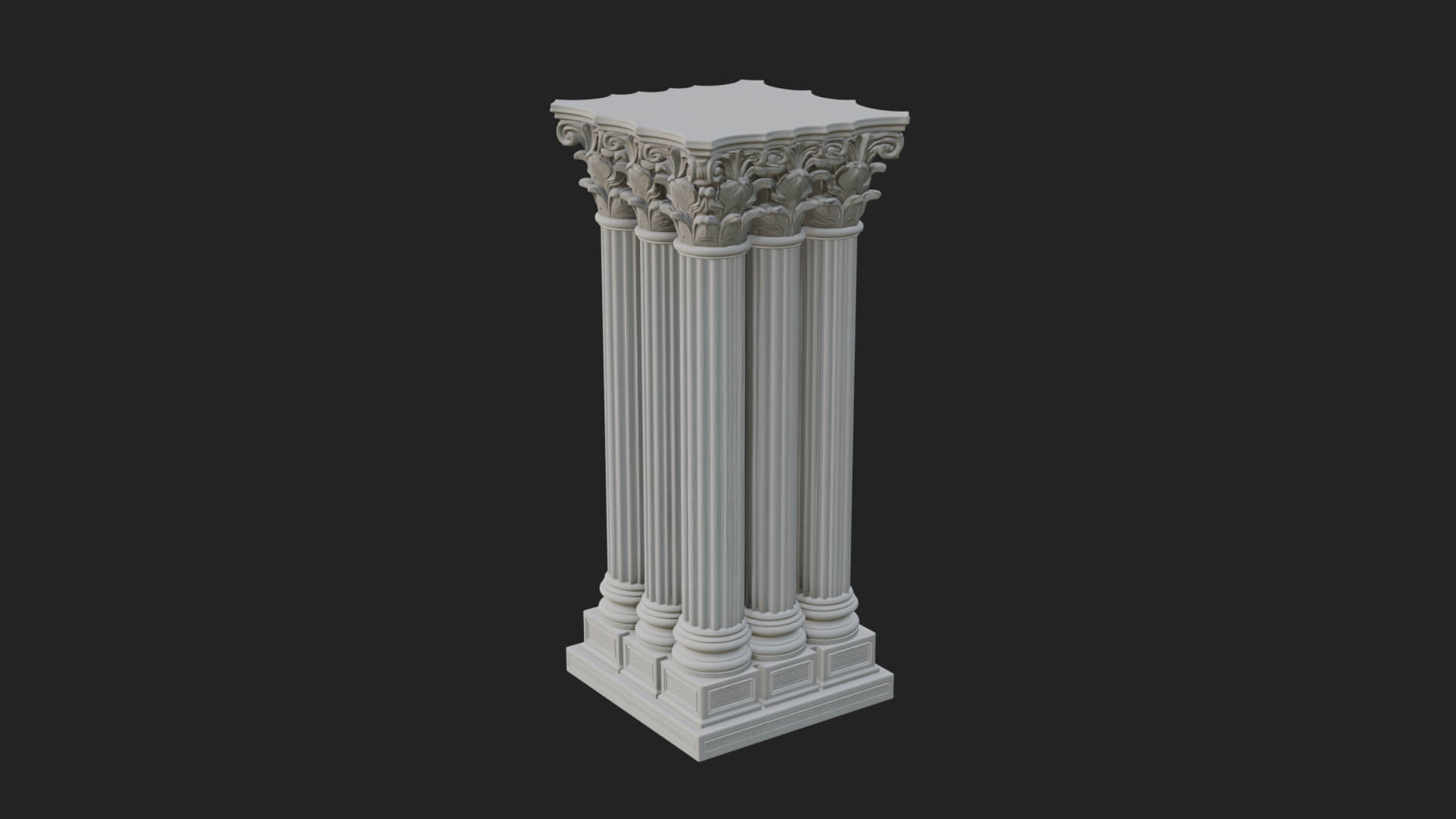 Gothic Cluster Column Design 4 3D Print Model 3D Model