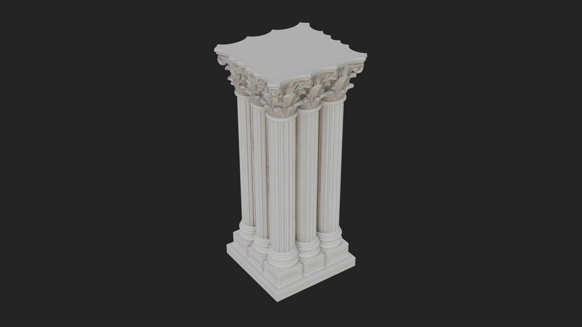 Gothic Cluster Column Design 4 3D Print Model 3D Model
