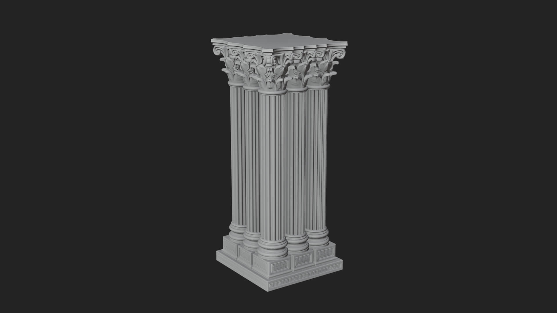 Gothic Cluster Column Design 4 3D Print Model 3D Model