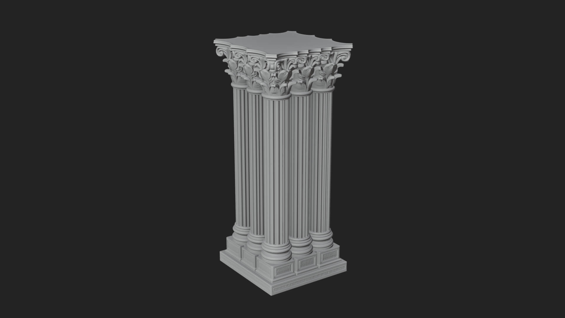 Gothic Cluster Column Design 4 3D Print Model 3D Model