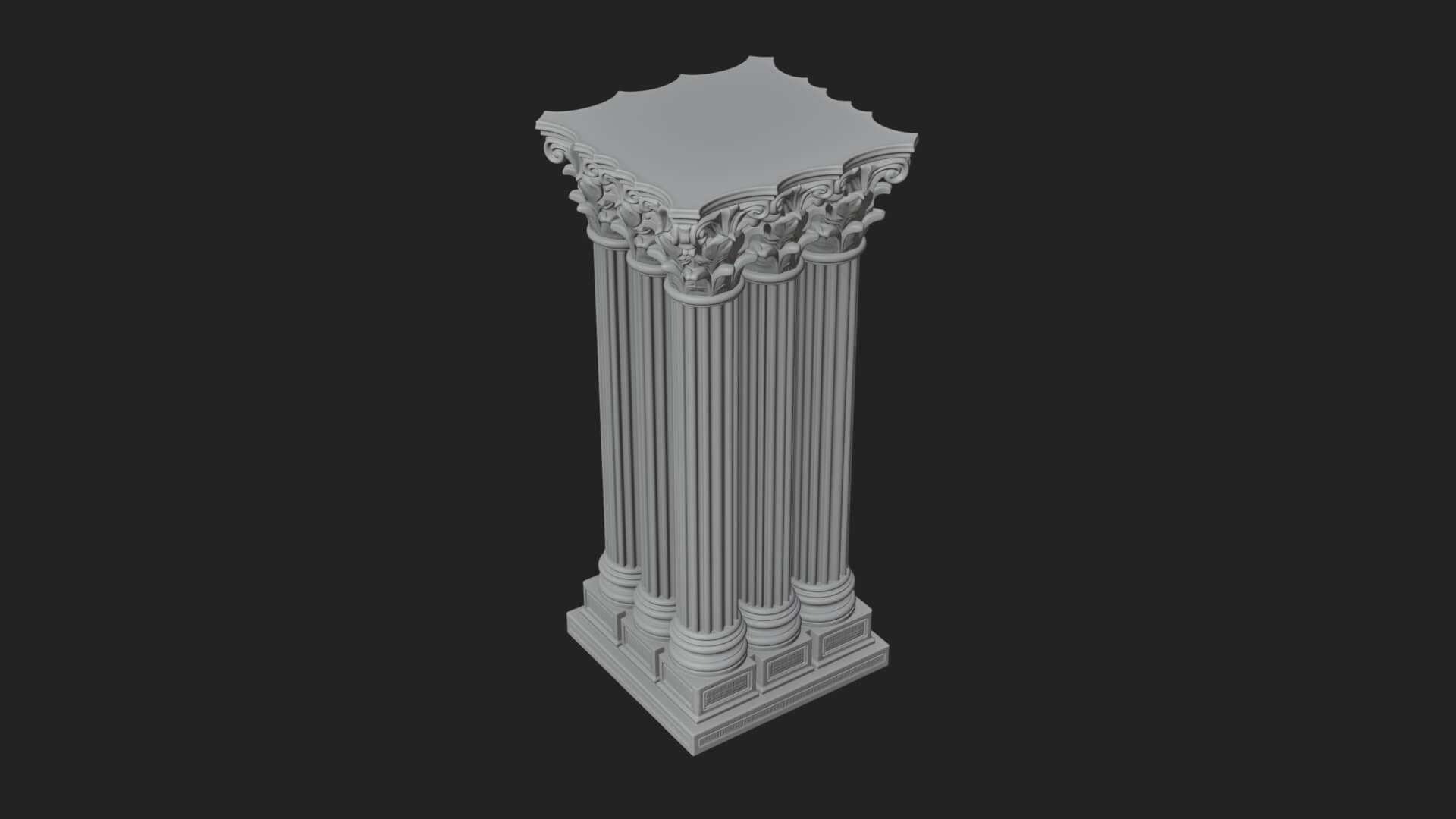 Gothic Cluster Column Design 4 3D Print Model 3D Model