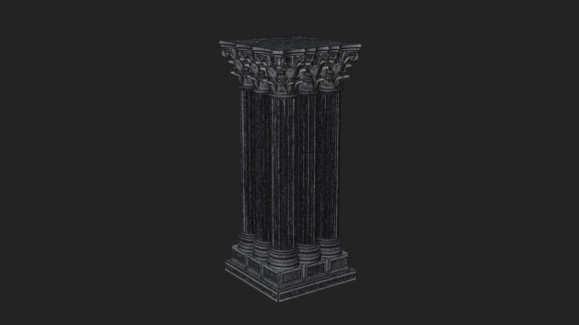 Gothic Cluster Column Design 4 3D Print Model 3D Model