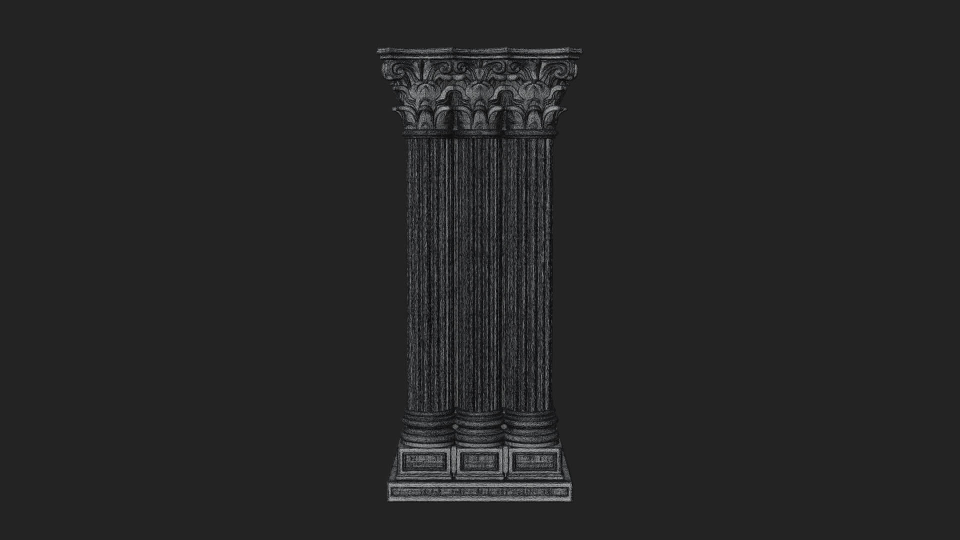 Gothic Cluster Column Design 4 3D Print Model 3D Model