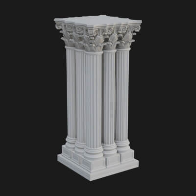 Gothic Cluster Column Design 4 3D Print Model