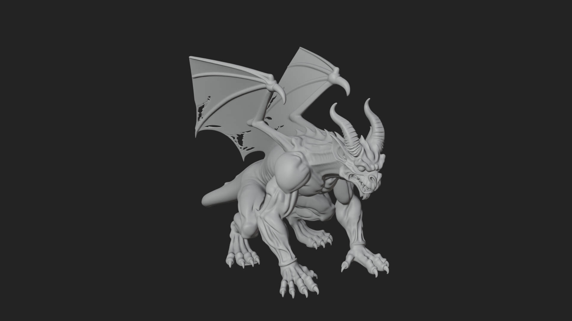 Gothic Gargoyle Statue Design 10 3D Print Model 3D Model
