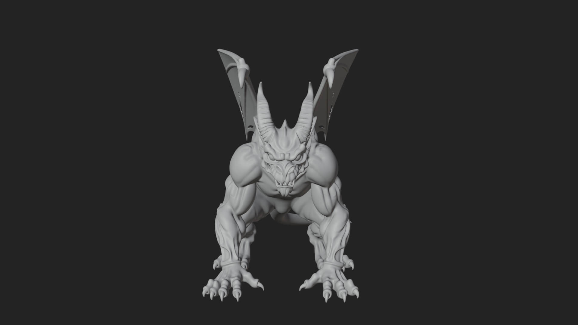 Gothic Gargoyle Statue Design 10 3D Print Model 3D Model