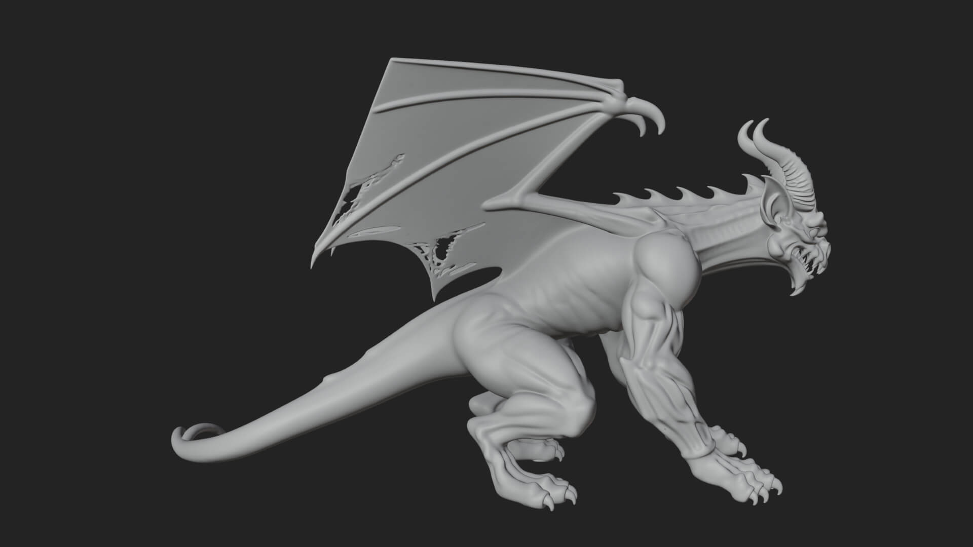 Gothic Gargoyle Statue Design 10 3D Print Model 3D Model