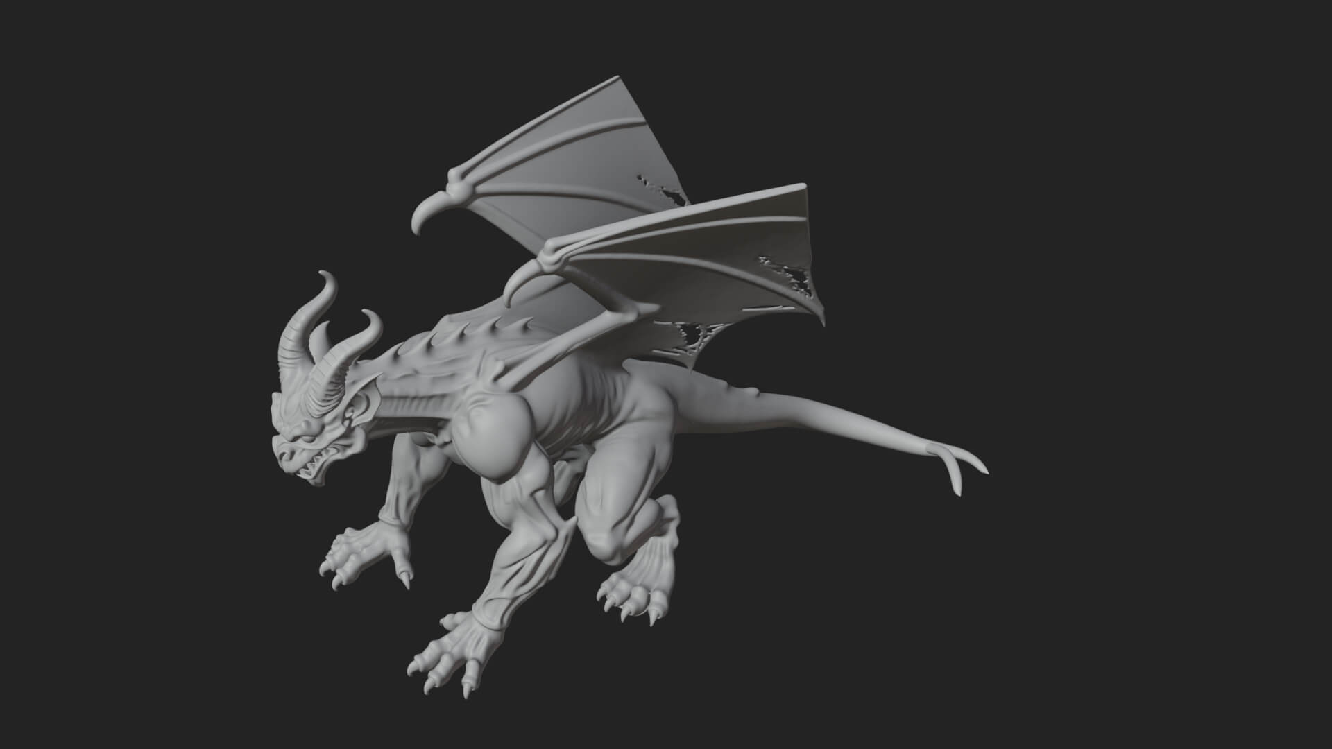 Gothic Gargoyle Statue Design 10 3D Print Model 3D Model