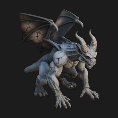 Gothic Gargoyle Statue Design 10 3D Print Model
