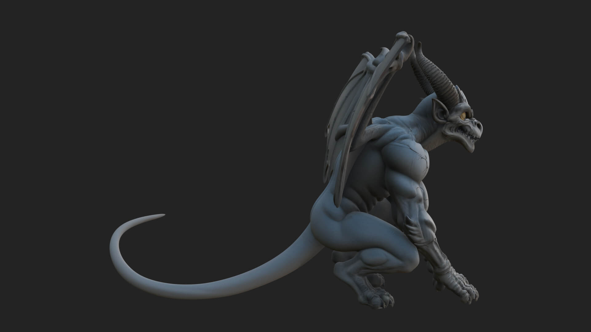 Gothic Gargoyle Statue Design 11 3D Print Model 3D Model