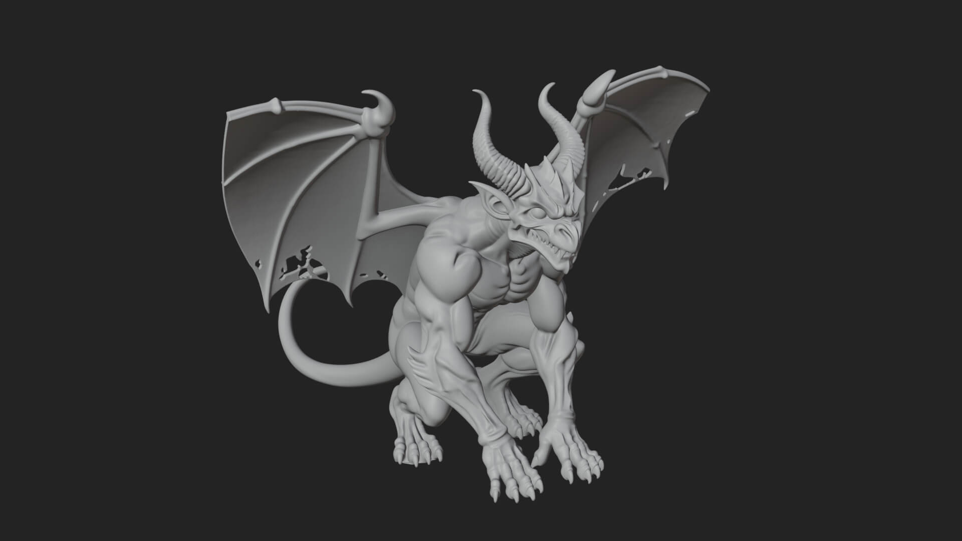 Gothic Gargoyle Statue Design 11 3D Print Model 3D Model