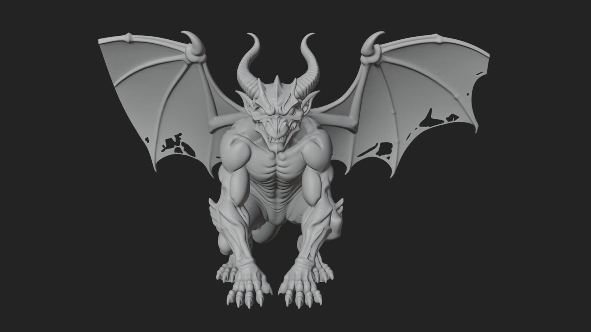 Gothic Gargoyle Statue Design 11 3D Print Model 3D Model