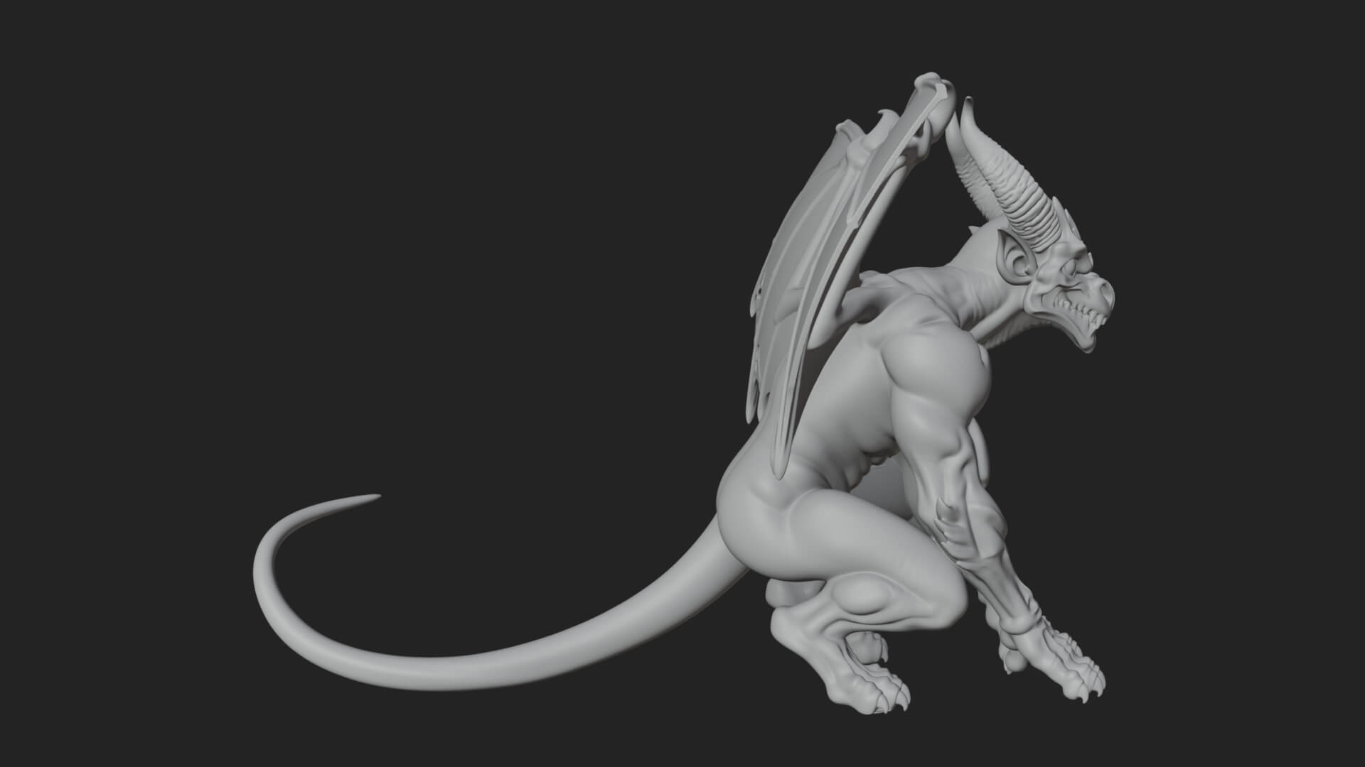 Gothic Gargoyle Statue Design 11 3D Print Model 3D Model