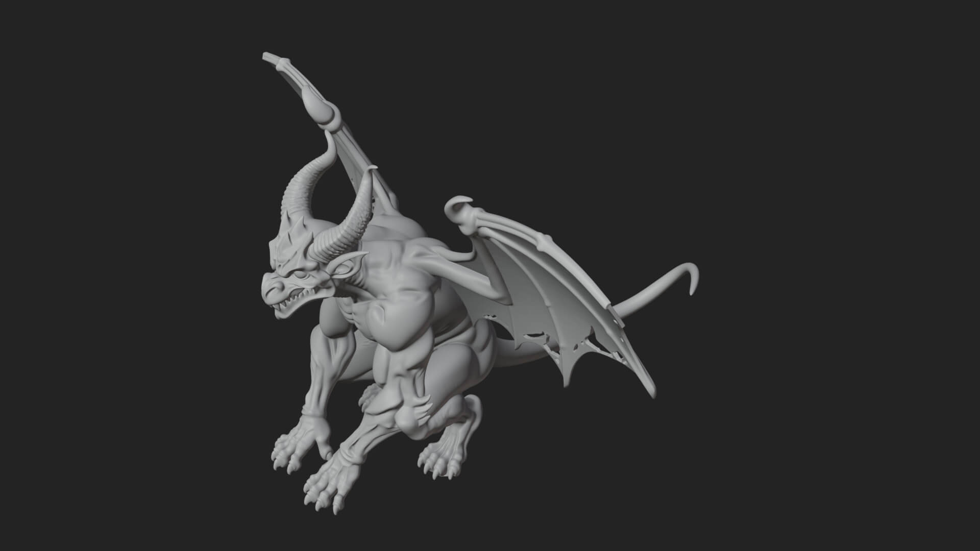 Gothic Gargoyle Statue Design 11 3D Print Model 3D Model