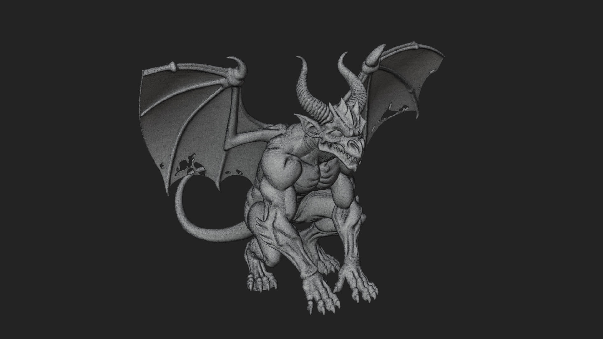 Gothic Gargoyle Statue Design 11 3D Print Model 3D Model
