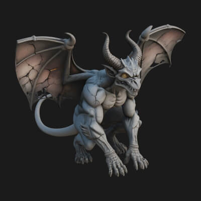 Gothic Gargoyle Statue Design 11 3D Print Model