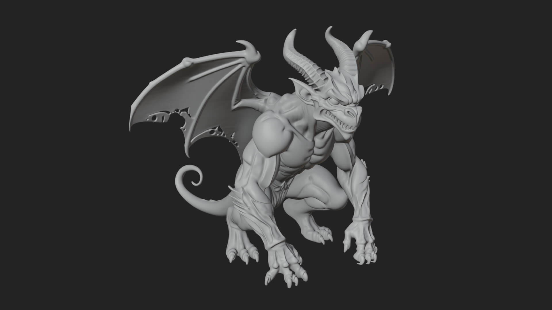 Gothic Gargoyle Statue Design 12 3d Print Model 3D Model